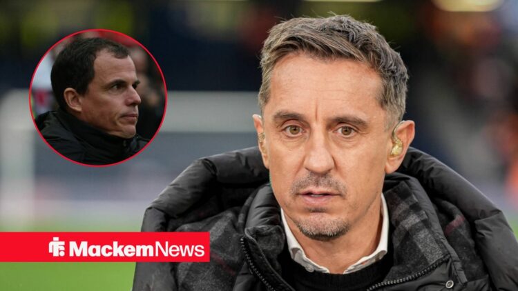 Gary Neville next to Regis Le Bris