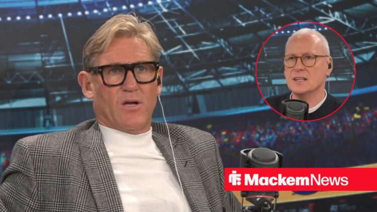 Simon Jordan looking confused, Jim White in inset.