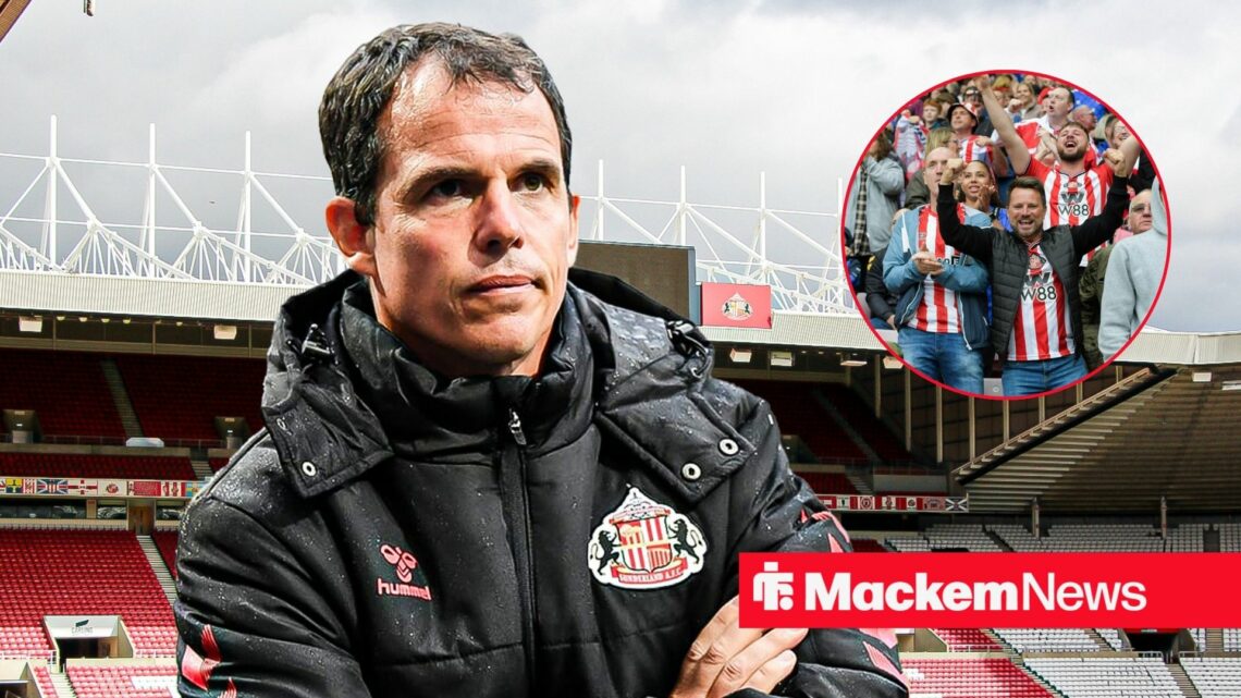 Regis Le Bris next to Sunderland fans