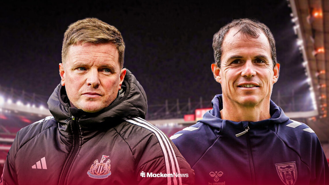 Eddie Howe next to Regis Le Bris