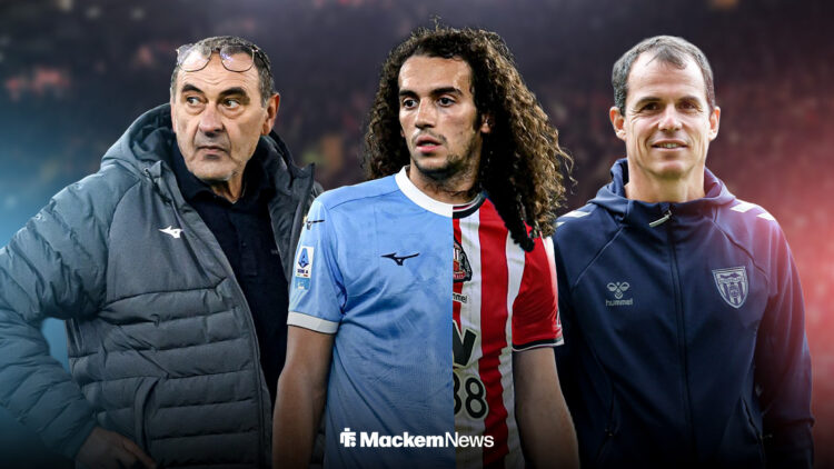 Maurizio Sarri, Matteo Guendouzi and Regis Le Bris