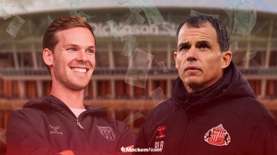 Kyril Louis-Dreyfus and Regis Le Bris with Hill Dickinson Stadium background