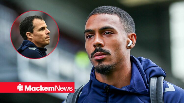 Sunderland striker Wilson Isidor and a circular inset of Regis Le Bris