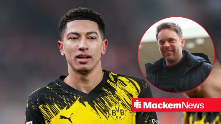 Jobe Bellingham looks on with Kristjaan Speakman picture inset