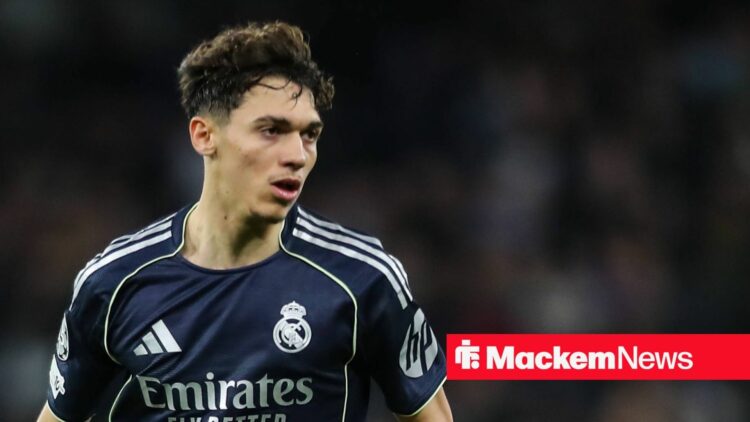 Thiago Pitarch playing for Real Madrid vs Man City