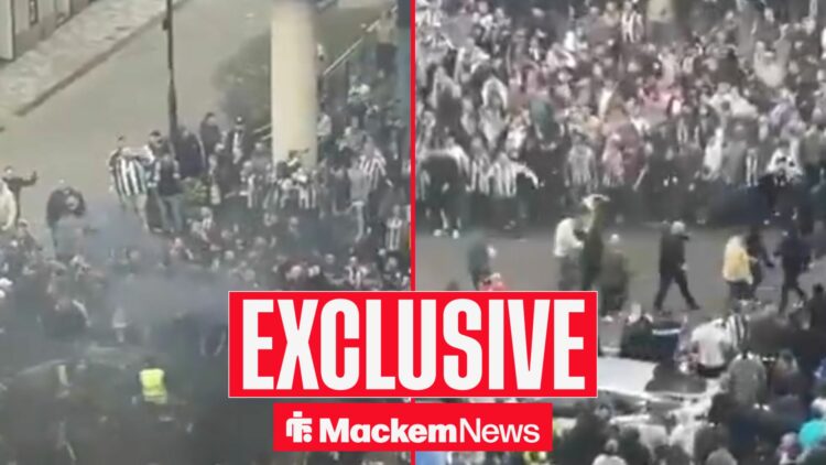 Newcastle and Sunderland fans clash